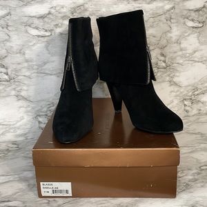 New, Audrey Brooke, Giselle, suede leather booties.